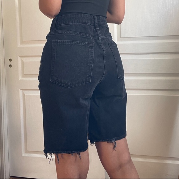 Black denim jorts - Picture 3 of 10